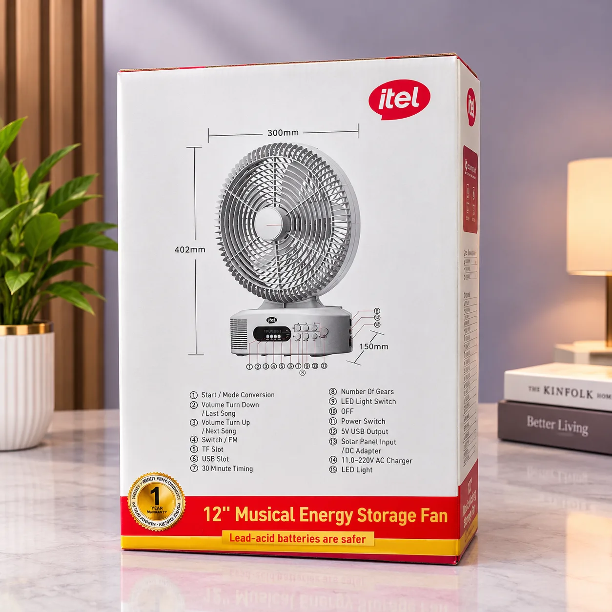 itel IF12-M002 12-Inch Musical Energy Storage Fan, photo 2